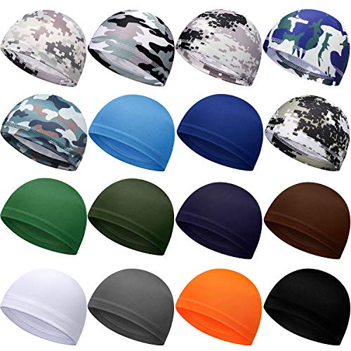 Geyoga 16/32/48 Pcs Cooling Skull Cap Men Helmet Liner Sweat Wicking