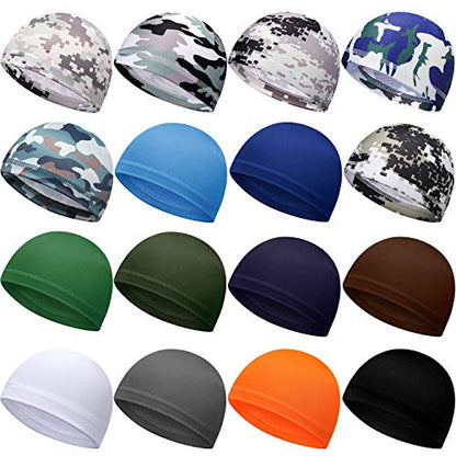 Geyoga 16/32/48 Pcs Cooling Skull Cap Men Helmet Liner Sweat Wicking