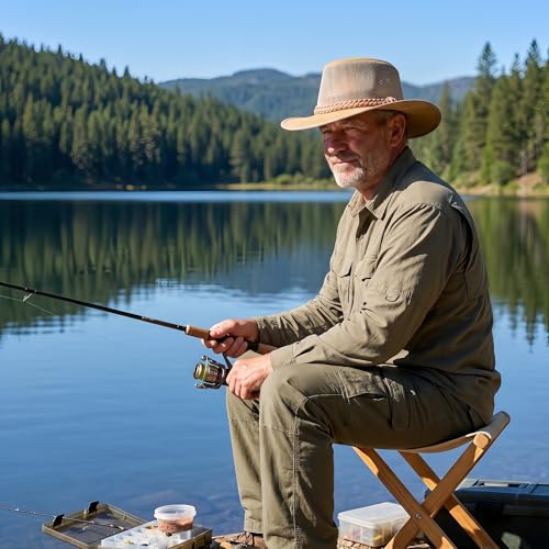 Mesh Safari Hat for Men, Aussie Hats, Outback Soaker Hats - color: Natural, size: Large