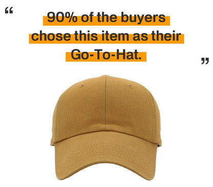 KBETHOS Classic Unisex Cotton Adjustable Low Crown Baseball Cap – Plain Dad Hat - color: Wheat