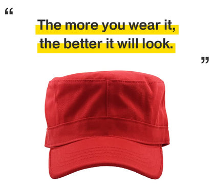 KBETHOS Cadet Army Cap Basic Everyday Military Style Hat (Now with STASH Pocket Version Available) - color: Red Daily Cadet, size: Medium