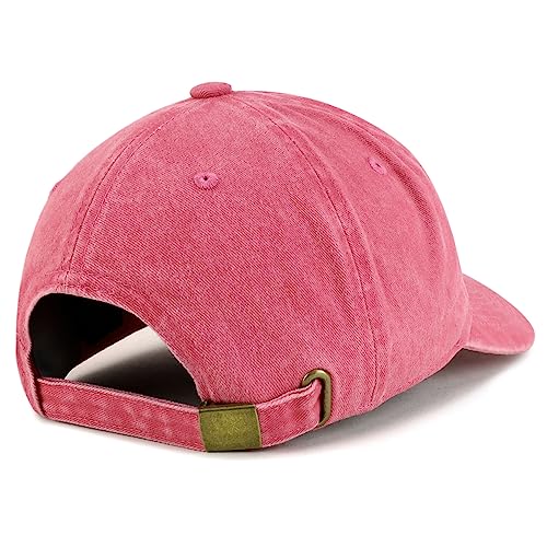 Trendy Apparel Shop Girl DAD Embroidered Unstructured Pigment Dyed Cotton Baseball Cap - color: Fuchsia