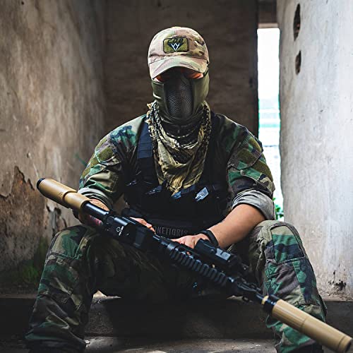 OneTigris Tactical Balaclava Mesh Mask Full Head Airsoft Face Protector - color: Black