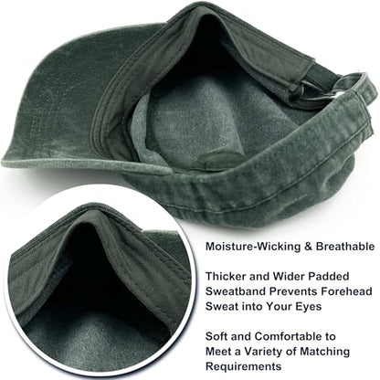 Loneshark Washed Cotton Military Hat Cadet Cap Army Flat Top Basic Everyday - color: Olive, size: X-Large-XX-Large