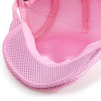 2 Pack Men's Mesh Cap Breathable Summer Newsboy Hat Adjustable Beret Ivy Cap Irish Cabbie Driving Hunting Hats - color: Black/Pink