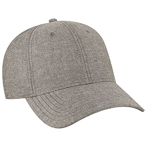 Ashen Fane 6 Panel Structured Low Profile Superior Cotton Twill Basic Baseball Hat - color: Chambray Charcoal
