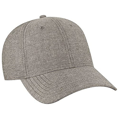 Ashen Fane 6 Panel Structured Low Profile Superior Cotton Twill Basic Baseball Hat - color: Chambray Charcoal
