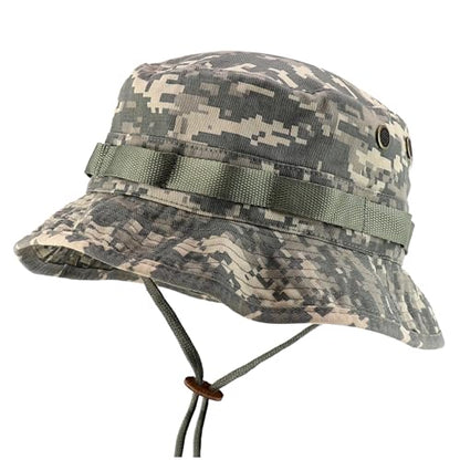 Armycrew 100% Washed Cotton Boonie Hat with Chin Strap - color: Univeral Digital, size: Medium