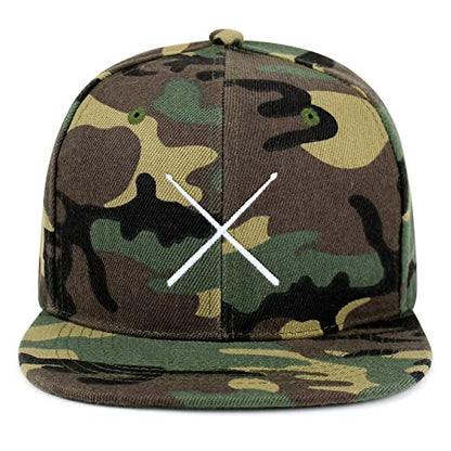 JPAK Drum Stick Hip-Hop Snapback Hat Embroidered Baseball Cap Drummer - color: 14. Woodland Camo