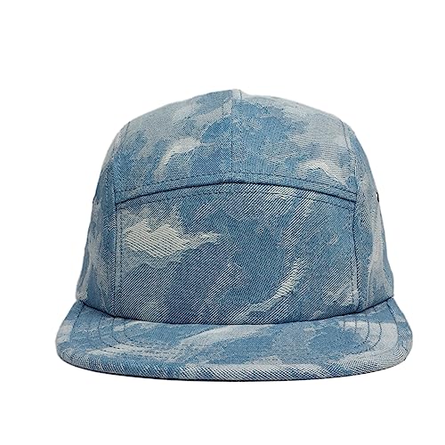 5 Panel Camper Hat | Multi-Color Unique Designs | Caps for Men & Women | Large or X-Large - color: Cloud Denim Blue, size: 7 1/4-7 3/8