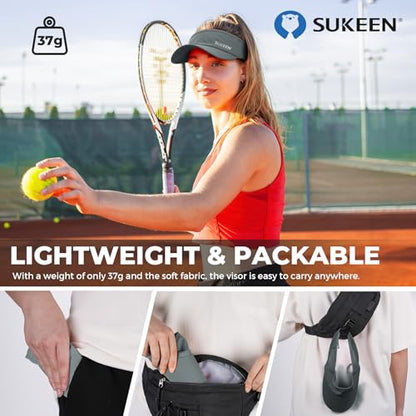 Sukeen Lightweight Sports Sun Visor Hat for Men Women - color: Grey