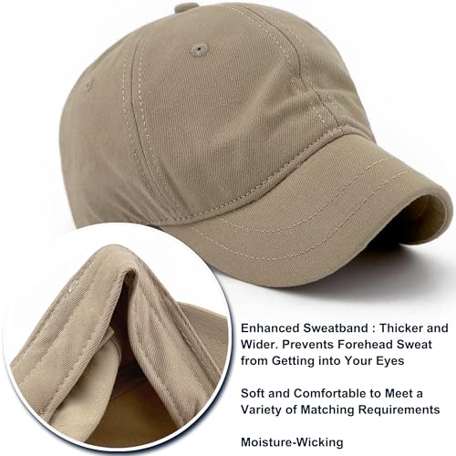 Loneshark Short Brim Baseball Cap for Running Small Bill Umpire Hat - color: Khaki