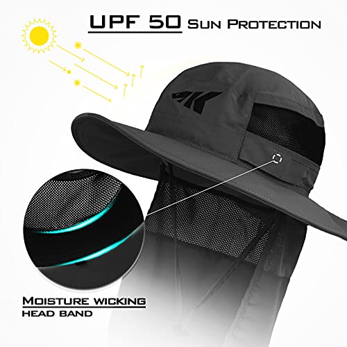 KastKing Sol Armis UPF 50 Boonie Hat for Sun Protection,Men Women - color: U: Gray
