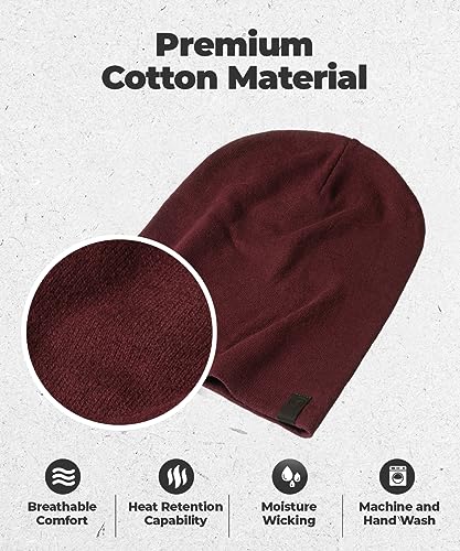 Warm Slouchy Beanie Hat - Deliciously Soft Daily Beanie in Fine Knit - color: Wine