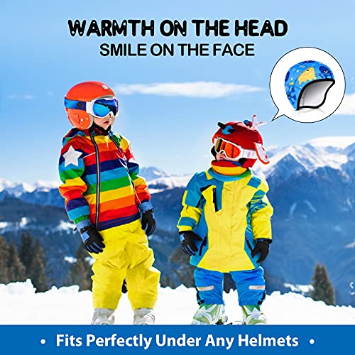 Hikenture Kids Skull Cap Helmet Liner Winter Hat for Boys and Girls Beanie Ski Hat with Thermal Fleece for Snow Sports… - color: Monster