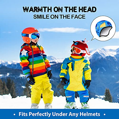 Hikenture Kids Skull Cap Helmet Liner Winter Hat for Boys and Girls Beanie Ski Hat with Thermal Fleece for Snow Sports… - color: Monster