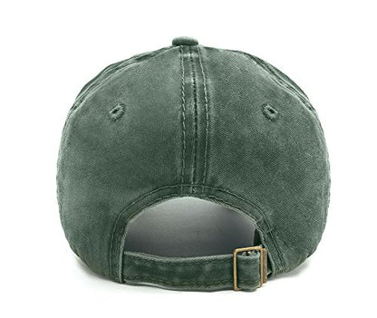 Glamorstar Classic Unisex Baseball Cap Adjustable Washed Dyed Cotton Ball Hat - color: Army Green