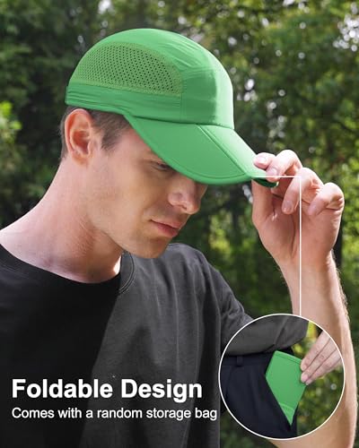 GADIEMKENSD Mens Folding Outdoor Hat Long Brim UPF 50+ Sun Protection - color: Folding Dark Green