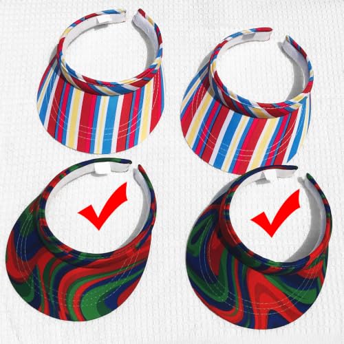 2 Pack Visor Women Men Sun Hat Clip On Visors Adjustable Sport Wide Brim Cap - color: 2pack Multicolor