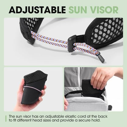 Breathable Mesh Sun Visor Lightweight Sport Hat for Men Women - color: Black