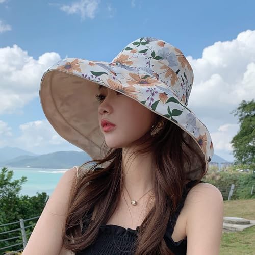 FaroDor Women's Reversible Bucket Hat UV Protection Packable Travel Cap Wide Brim Sun Hats 2026 - color: 7beige