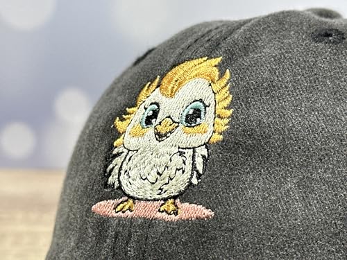 Adjustable Embroidery Animal Baseball Hat for Kid Toddler Child - color: Chick (Washed Black)
