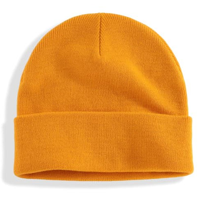 Connectyle Men's Cuffed Beanie Hat Double Layer Knit Winter Watch Cap - color: Gold Yellow