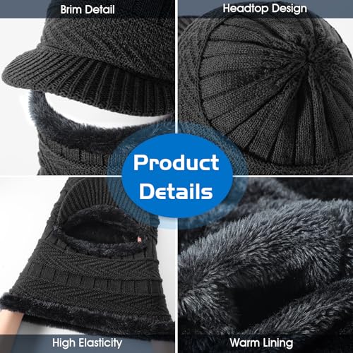 Clothclose Winter Balaclava Beanie Hat Knit Thermal Ski Mask for Men Women - color: Grey