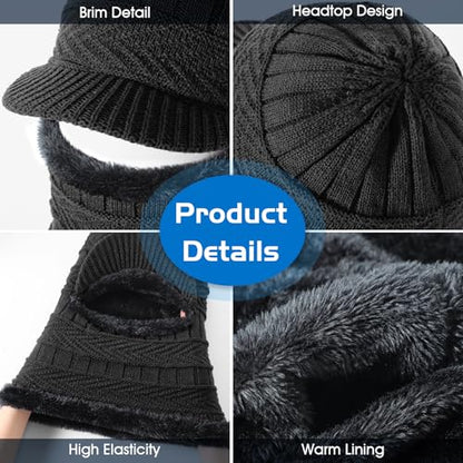 Clothclose Winter Balaclava Beanie Hat Knit Thermal Ski Mask for Men Women - color: Grey