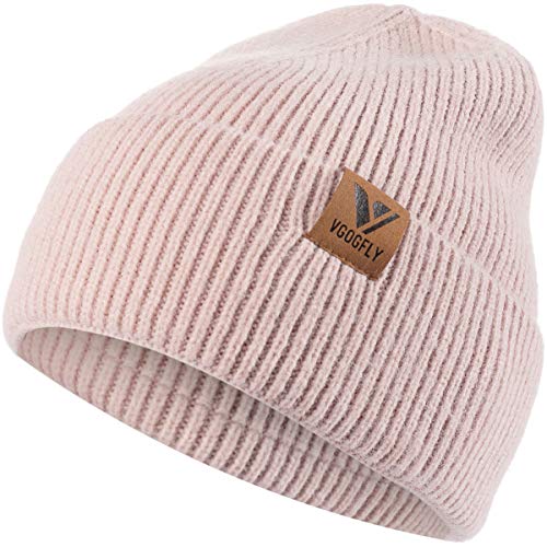 Vgogfly Slouchy Beanie Hats for Women Winter Knitted Caps Soft Warm Ski Hat Unisex - color: Pink