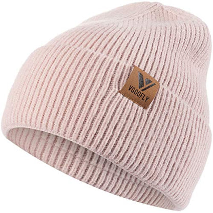Vgogfly Slouchy Beanie Hats for Women Winter Knitted Caps Soft Warm Ski Hat Unisex - color: Pink