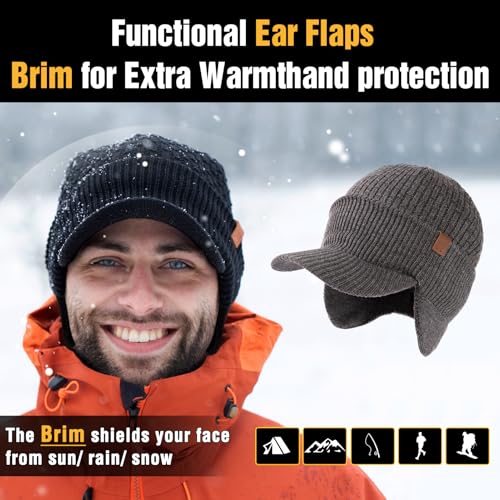 TOP-EX DryKnit™ 50% Merino Wool Waterproof Brim Beanie, Polartec™ Lined - color: Updated Earflap Style#green (Waterproof), size: Small-Medium