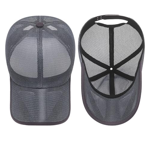 Unisex Full Mesh Baseball Cap - Quick-Dry Adjustable Sun Hat Summer Breathable Dad Cap for Outdoor Sports - color: Navy Blue