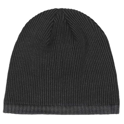 ZLYC Men Fashion Knit Fisherman Beanie Hat Winter Warm Thick Skull Cap - color: Plain Black
