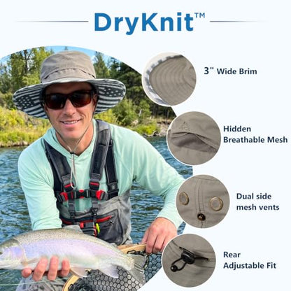 Waterproof UPF 80+ Oversized Bucket Hat for Men with Big Heads - color: Light Grey, size: Medium-Large