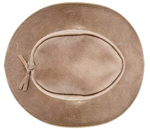 Australian Western Style Cowboy Outback Real Suede Aussie Bush Hat - color: Camel, size: XX-Large