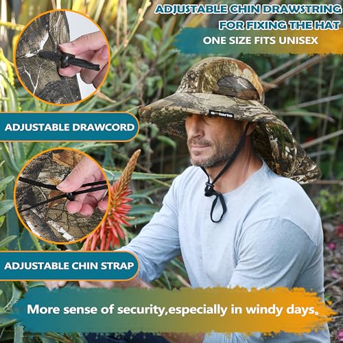 Solaris Small‑Head‑Fit Sun Hat with Neck Flap for Men & Women - color: Pine Woodland Camo, size: One Size