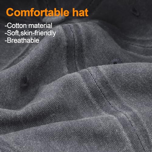 MEINICY 3 Packs Washed-Cotton Plain Baseball Cap, Adjustable Dad Hat - color: Black + White + Gray