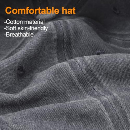 MEINICY 3 Packs Washed-Cotton Plain Baseball Cap, Adjustable Dad Hat - color: Black + White + Gray