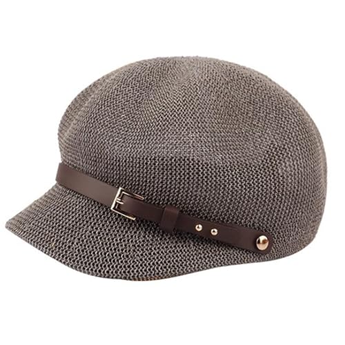 Lightweight Newsboy Cap Beret Breathable Mesh Sun Hat Beach Hats for Women - color: Gray