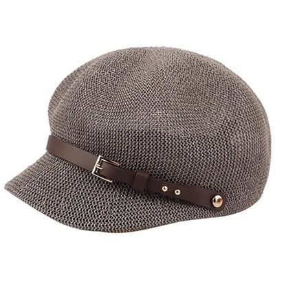 Lightweight Newsboy Cap Beret Breathable Mesh Sun Hat Beach Hats for Women - color: Gray