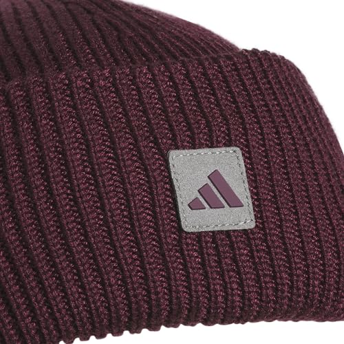 adidas Men's Premium Cuff Fold Beanie - color: Maroon/Grey Four