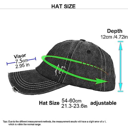 Vintage Washed Distressed Baseball Cap Adjustable Trendy Trucker Hats Unstructured Canvas Dad Hat for Mens Womens Black