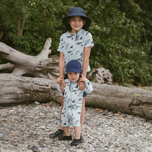 JAN & JUL Baby Sun-Hat with Neck Flap for Swimming - color: Dark Navy, size: 6-24 Months