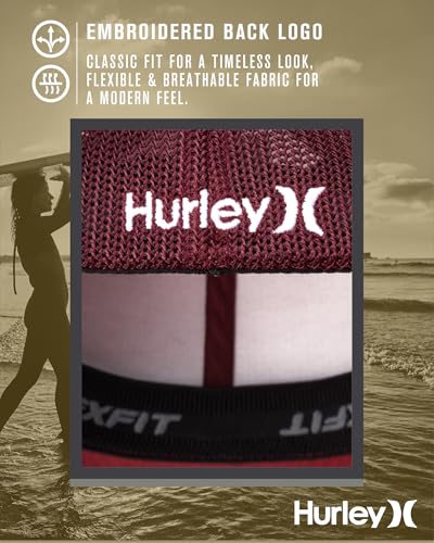 Hurley Mens Mini Icon Mesh Panel Fitted Trucker Baseball Cap - color: Noble Red, size: Large-X-Large