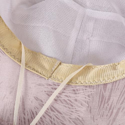 Women Flower Bowler Sun Hat Wide Brim Cloche Bucket Hat Foldable Breathable Wedding Church Tea Party Fascinator - color: Pink