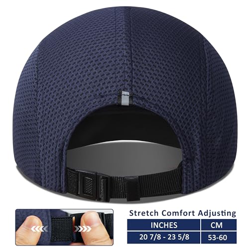 GADIEMKENSD Women's Race Day Running Cap Performance Mesh Hat - Excellent Ventilation, Lightweight, Reflective Safety - color: Navy