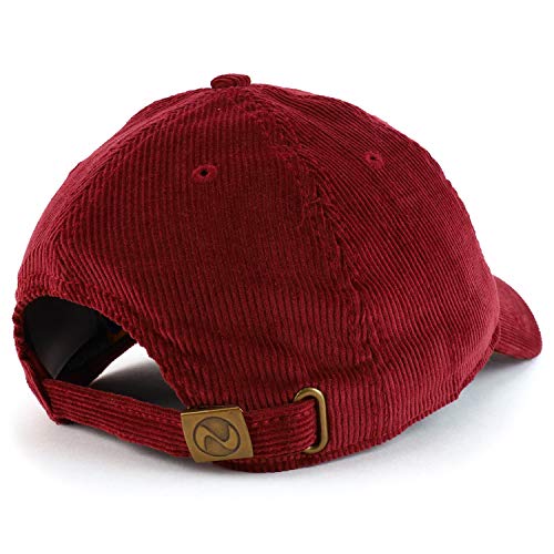 Trendy Apparel Shop Bee Embroidered Cotton Corduroy Unstructured Baseball Cap - color: Burgundy