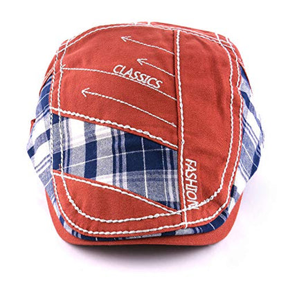 M MOACC Men Beret Hat Cotton Adjustable Newsboy Hats Cabbie Gatsby Cap Driving Flat Caps - color: Hat-t3-burgundy