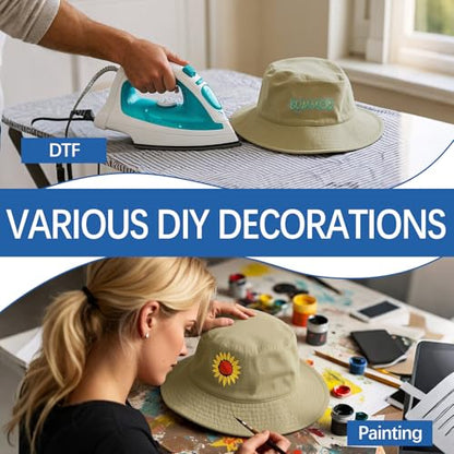 Bucket Hats Bulk Solid Color DIY Blank Hat Bucket Hats for Men, Women and Adults - color: 3pcs Khaki Bucket Hat